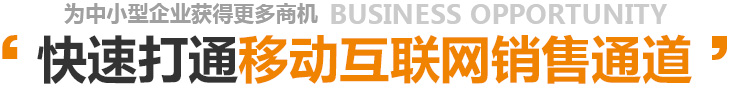 快速打通移動(dòng)互聯(lián)網(wǎng)銷售通道